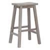 WestinTrends 29" Saddle Seat Solid Wood Kitchen Bar Stool Chair (Set of 2) - 3 of 4