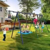 Whisen 6 in 1 Swing Set with Climbing Ladder, Climbing Net, Glider, Basketball Hoop for Backyard, Perfect Gift for Kids - Multicolor - 2 of 4