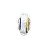 Black Bow Jewelry Blue/Gold/Silver Murano Glass & Sterling Silver Bead Charm, 13mm - 2 of 4