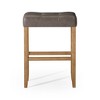 HomeRoots Set of Two 31" Gray and Natural Faux Leather and Solid Wood Backless Bar Height Bar Chairs - 4 of 4