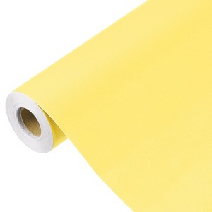 Unique Bargains Wallpaper, Peel and Stick Wallpaper Contact Paper Solid Color Vinyl Self-Adhesive Wall Paper Decorative Lemon Yellow 394"x23.6" - 1 of 4