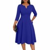 Clotth Women's Midi Dress - 3/4 Sleeve V Neck, A-Line Fit and Flare, Cocktail Wedding Guest Work Dress with Pockets - 2 of 4