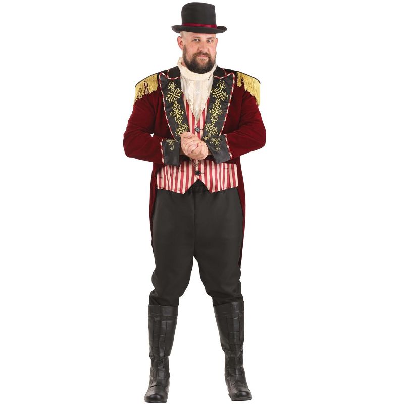HalloweenCostumes.com Men's Plus Size Scary Ringmaster Costume, 1 of 4