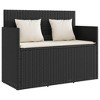 vidaXL Patio Bench with Cushions Black Poly Rattan - 2 of 4