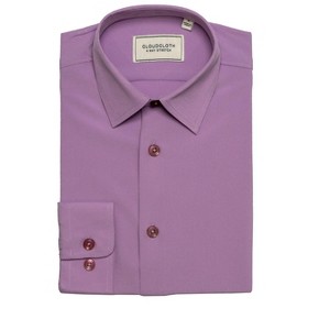 Adam Baker Boy's Regular Fit 4-Way Stretch Long Sleeve Solid Dress Shirt - Colors - 1 of 2