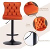 QingMoon Swivel Bar Stools Set of 2, Adjustable Barstools, Velvet Tufted Counter Height Chairs with Nailhead Trim for Kitchen Island, Home Pub - 3 of 4