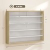 Aghana Digitals Wall-Mounted 5-Tier Display Case with 2 Glass Doors, Adjustable Shelves, Oak & - 3 of 4