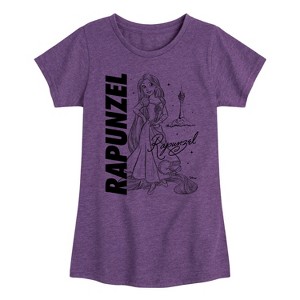 Girls' - Disney Princess - Rapunzel Sleeping Beauty Fitted Short Sleeve Graphic T-Shirt - 1 of 4