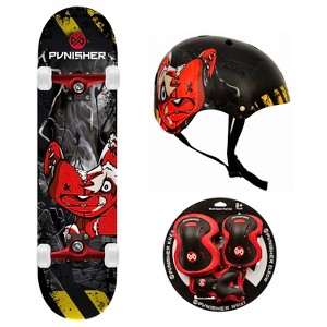 Punisher Teddy Skateboard, Helmet and Padset Bundle - 1 of 1