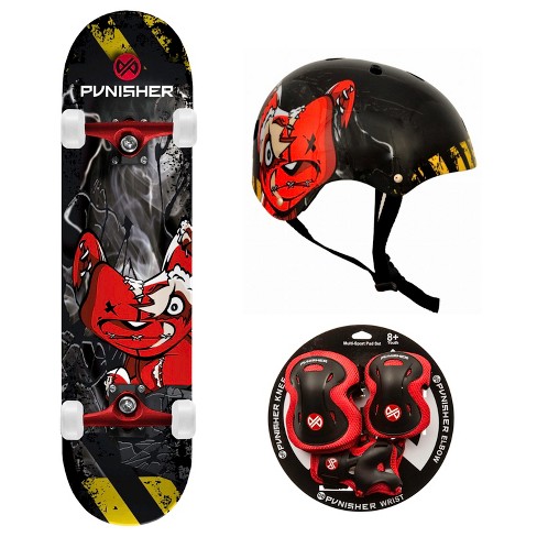 Punisher Teddy Skateboard, Helmet and Padset Bundle - image 1 of 1