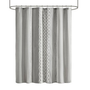 LunaLulinlk Cotton Printed Shower Curtain with Chenille - 1 of 4