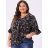 Agnes Orinda Women's Ruffle Smocked Short Sleeve V Neck Casual Summer Blouses - 2 of 4