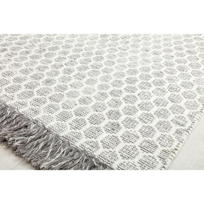 Handcrafted Gray Honeycomb 8' x 10' Wool Area Rug