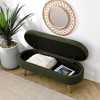 Ridstar 43.5 in. W Oval Ottoman Storage Bench with Rubber Wood Legs-Green - 2 of 4