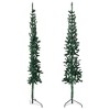 vidaXL Slim Artificial Half Christmas Tree with Stand, Lifelike PVC Green Xmas Tree, Space-Saving Design, Durable and Reusable Décor - 2 of 4