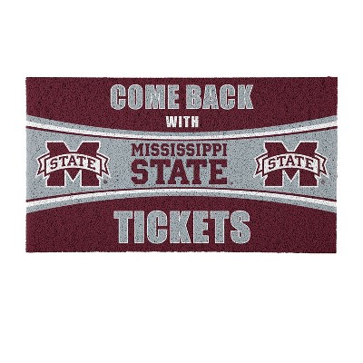 Evergreen Come Back with Tickets Mississippi State University 28" x 16" Woven PVC Indoor Outdoor Doormat