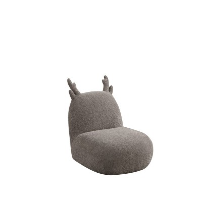 GlasFlength Sofas Playful Deer Shaped Soft Chenille Fabric Kids Chair Durable with Plush Upholstery for Playrooms, Gray, 26.5"*21.5"*23"