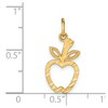 Black Bow Jewelry 14k Yellow Gold Diamond Cut Apple Silhouette Charm - 4 of 4