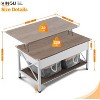 VINGLI 36" Lift Top Coffee Table with Cloth Storage Bins, Farmhouse Coffee Tables for Living Room, White Walnut - 2 of 4