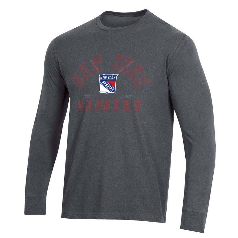 NHL New York Rangers Men&#39;s Charcoal Long Sleeve T-Shirt, 1 of 4