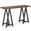 Solid Wood and Walnut Veneer Industrial Console Table with Sturdy Metal Sawhorse Legs, Thick Table Top and Multipurpose Design - 2 of 4