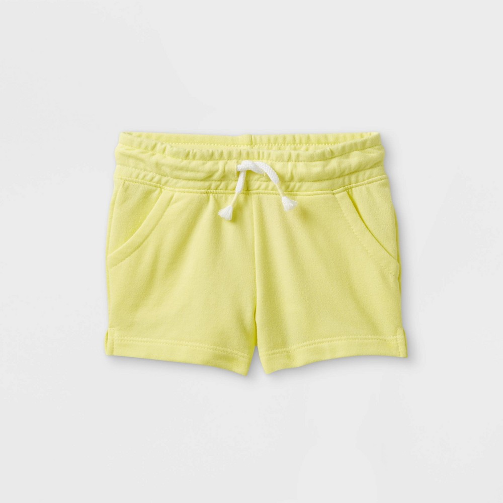 Size 3T Toddler Girls' Knit Pull-On Shorts - Cat & Jack Bright Yellow 3T