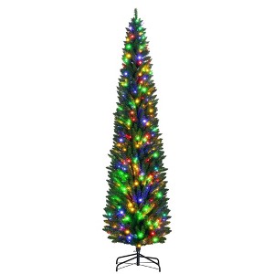 NAYSAYE 8ft Pencil Artificial Christmas Tree with Realistic Branches and Sturdy Metal Base for Holiday Decoration, Green, 22"*22"*96" - 1 of 4