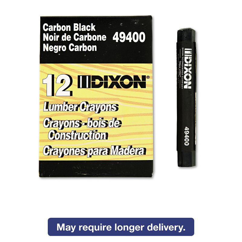 Dixon Lumber Crayons 4 1/2 x 1/2 Carbon Black Dozen 49400, 1 of 4