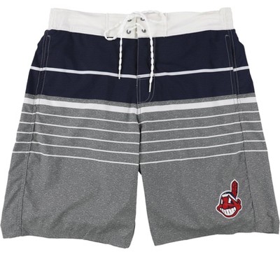 G-III Sports Mens MLB Indians Lace-Up Swim Bottom Trunks