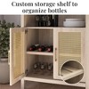 ORRD Arched Display Cabinet with Rattan Doors, 5-Tier Bar & Pantry Storage Bookcase for Kitchen & Dining Room - 4 of 4