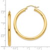 Black Bow Jewelry 3mm x 35mm 14k Yellow Gold Classic Round Hoop Earrings - 4 of 4