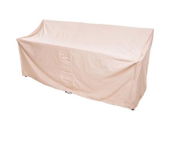Heavy Duty Deluxe Outdoor Bench Cover, Sand - Plow & Hearth