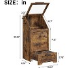 Flip Top Dog Food Storage Container, Wood Pet Storage Cabinet with 2 Pull-Out Elevated Dog Bowls - 3 of 4