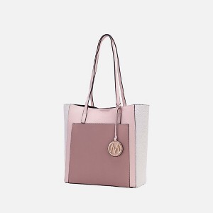 MKF Collection Leah Vegan Leather color-block Women’s Tote Bag by Mia K - 1 of 4