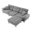 NicBex Convertible Sectional Sofa 4 Seat Tufted Couch Set, L-Shaped Sofa with Cloud Chenille Fabric,Movable Ottoman for Living Room, 3 Colors - 4 of 4