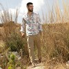 Campus Sutra Men Men's Moon Grey & Sea Green Fluid Marble Shirt - 3 of 3