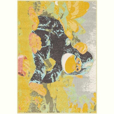 Colorful 4' x 6' Rectangular Synthetic Kids Rug