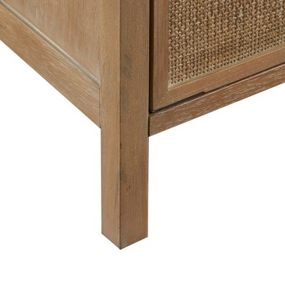 Natural Reclaimed Wood and Cane Webbing Accent Cabinet