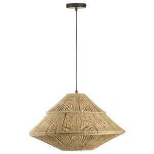 River of Goods 22" 1-Light Morris Metal and Jute Pendant: Bohemian Style, UL Listed, Adjustable Height - 1 of 4