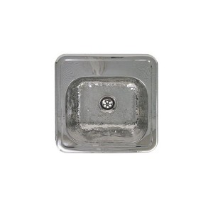 ALFI  Decorative Square Drop-in Entertainment/Prep Sink with a Hammered Texture Bowl and Mirrored Finish Ledge - 1 of 2