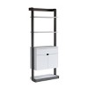 NicBex Bookcases for Living Room Display Storage Cabinet Bookcase with 1 Open Shelve 1 Drawer 2 Cabinets for Home Office, White & Grey - image 2 of 4