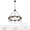 Hunter, 31", Devon Park, Chandelier, Onyx Bengal Finish - 9-Light Rustic Farmhouse Design for Indoor Spaces - 2 of 4