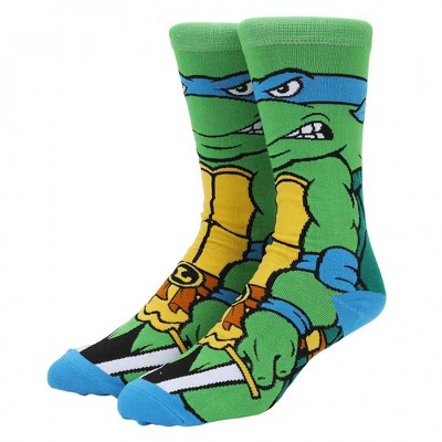 Adult Teenage Mutant Ninja Turtles Leonardo 360 Character Crew Socks