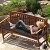NewHome "Non-Slip Bench Seat Cushion for Indoor/Outdoor Furniture, 51.18x19.68in with Ties for Patio & Garden" Black 8cm thick - 3 of 4