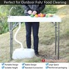 VINGLI Outdoor Folding Fish and Game Cleaning Table, Portable & Durable, Standard Garden Connection, Upgraded Drainage Hose, White - 3 of 4