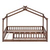Twin Size Wooden House Bed with Fence for Kids, Teens - 3 of 4