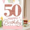 Big Dot of Happiness 50th Pink Rose Gold Birthday - Happy Birthday Giant Greeting Card - Big Shaped Jumborific Card - 16.5 x 22 inches - 2 of 4