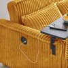 54.13" Pink Corduroy Pull-Out Sofa with Movable Tabletop, USB & 2 Throw Pillows - 3 of 4