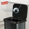 Glad Step Trash Can, Soft Close Lid Bin with Odor Protection, 13 Gallon, Pewter - 4 of 4