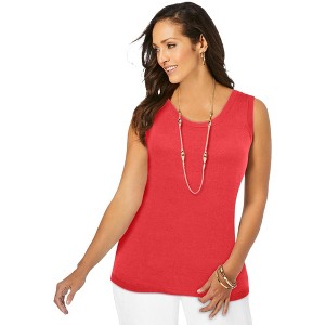 Jessica London Women's Plus Size Scoop-Neck Sweater Tank - 1 of 4